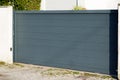 Aluminum gray metal sliding gate of suburb house