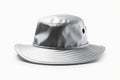 An aluminum hat to prevent rays on a white background