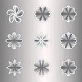 Aluminum icon colors on a silver background