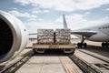 aluminum ingot being transported on cargo plane to factory