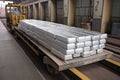 aluminum ingot being transported to factory for further processing