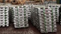 Aluminum ingots Royalty Free Stock Photo