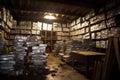 aluminum ingots stacked in a storage area Royalty Free Stock Photo