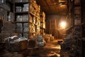 aluminum ingots stacked in a storage area Royalty Free Stock Photo