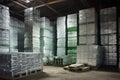 aluminum ingots stacked in a warehouse Royalty Free Stock Photo