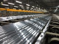 Aluminum lines on a conveyor belt