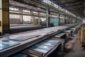 aluminum manufacturing process, with raw materials being transformed into finished products