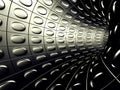 Aluminum metallic tunnel abstract background Royalty Free Stock Photo