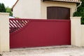 Aluminum modern red sliding gate home portal of suburb house