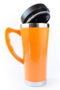 Aluminum orange mug Royalty Free Stock Photo