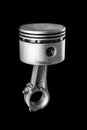 Aluminum piston from the combustion engine. Accessories and spare parts for the petrol lawn mower. Royalty Free Stock Photo