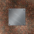 Aluminum plate and rusted diamond metal