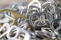 Aluminum pull tabs Royalty Free Stock Photo