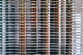 Aluminum radiator with copper heat pipe close-up with beautiful bokeh