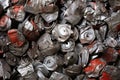 aluminum recycling: crushed cans ready for processing Royalty Free Stock Photo