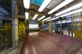 Aluminum rotates on machine in workshop Royalty Free Stock Photo