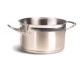 Aluminum saucepan on white background Royalty Free Stock Photo