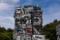 Aluminum scrap in cubes for remelting Royalty Free Stock Photo