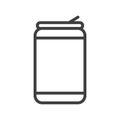 Aluminum soda or beer can outline art vector icon for apps and websites
