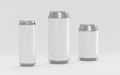 Aluminum soda cans mockup, blank can with copy space for your content, 3d illustration render