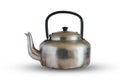 Aluminum tea pot kettle stove top isolated on white