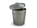 Aluminum trash can on white background Royalty Free Stock Photo
