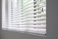 Aluminum Venetian window blinds background in a bedroom Royalty Free Stock Photo