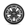 Aluminum wheel car tire on white background vector