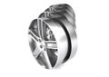 Aluminum wheel image 3D render high quality rendering. White picture figured alloy rim for car, tracks