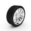 Aluminum wheel with tires Royalty Free Stock Photo