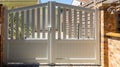 Aluminum white metal beige gate of suburb house