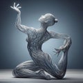 Aluminum Wire Abstract Figure Abstract sculptural rep Royalty Free Stock Photo
