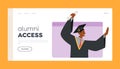 Alumni Access Landing Page Template. Online Graduation Ceremony Featuring African American Boy Bachelor