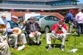 Alumni jazz band and families of graduates Wesleyan University Graduation Middletown Conneticut USA circa May 2015