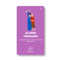 Alumni Teenager Boy Celebrate Graduation Vector