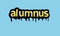 ALUMNUS writing vector design on a blue background