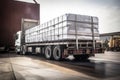 alumum ingot being transported by truck to manufacturing facility Royalty Free Stock Photo