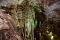 ALUSHTA, CRIMEA - November 07, 2017: The karst cave of Emine Bair Hosar in Chatyr-Dah mountain in Crimea Royalty Free Stock Photo