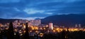 Alushta at night, twilight. Cityscape. Crimea