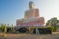 View of a giant sculpture of a seated Buddha, Sri Lanka