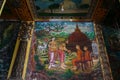 Aluthgama, Sri Lanka - May 04, 2018: Paintings and frescoes in the Kande Viharaya Temple in Sri Lanka