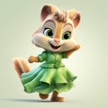 Alvin The Chipmunk Green Dress - Full Size Wallpaper With Vray Tracing