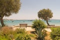 Alyki beach seascape at Paros island in Greece. Royalty Free Stock Photo