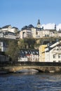 Alzette River and Grund Quarter in Luxembourg City Royalty Free Stock Photo