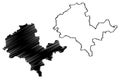 Alzey-Worms district Federal Republic of Germany, State of Rhineland-Palatinate map vector illustration, scribble sketch Alzey Royalty Free Stock Photo