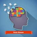 Alzheimer brain disease, mental problems concept Royalty Free Stock Photo