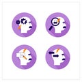 Alzheimer disease flat icons set Royalty Free Stock Photo