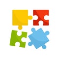 Alzheimer puzzle test icon, flat style Royalty Free Stock Photo