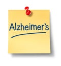 Alzheimer Reminder Office Note Royalty Free Stock Photo