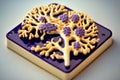 Alzheimer's and dementia disease: amyloid plaques forming between neurons. 3D illustration showing amyloid plaques Royalty Free Stock Photo